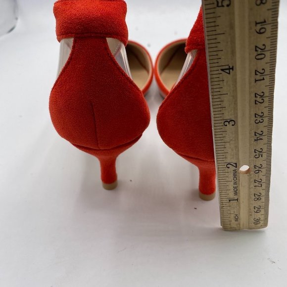 NUYG Pointed Toe Rhinestones Low Kitten Heel PVC Pumps - Picture 6 of 10